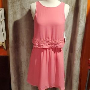 NWT Decree Pink Midi Junior's Dress Small New